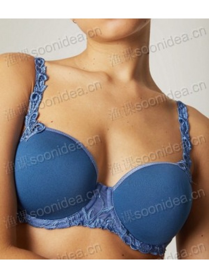 Unlined Sheer Embroidered Plunge Bra
